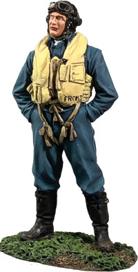 Collectible toy soldier army men RAF Fighter Pilot, 1940-45. Painted.