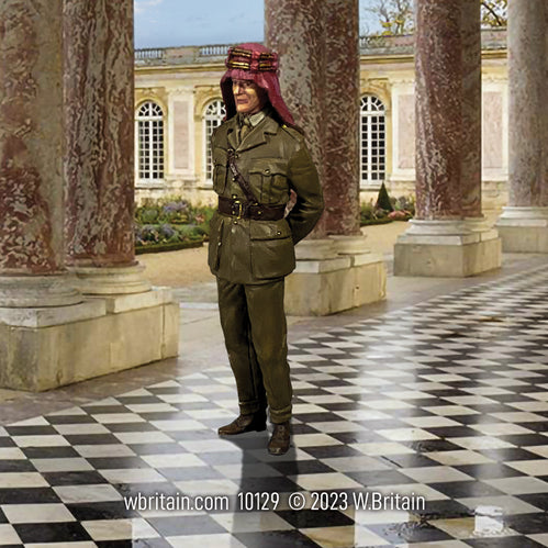 Collectible toy soldier miniature army men Thomas Edward Lawrence (Lawrence of Arabia).Outdoors.