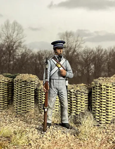 Collectible toy soldier miniature army men New Orleans Greys on the battle field.