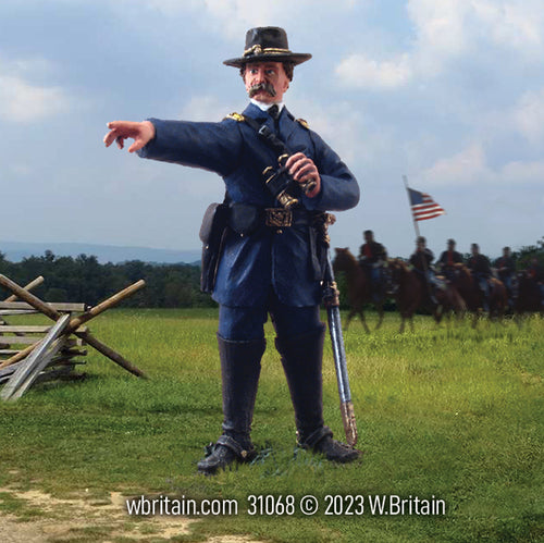 Collectible toy soldier miniature army men General John Buford. Leading the calvary.