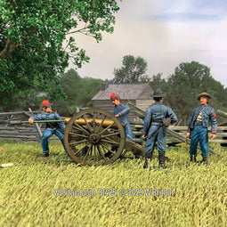 Collectible toy soldier miniature Load! Confederate Artillery with 12 Pound Howitzer. Firing.