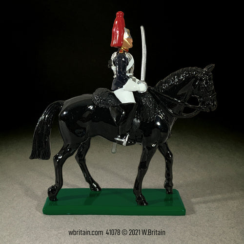 Collectible toy soldier miniature Blues and Royals Mounted Trooper.