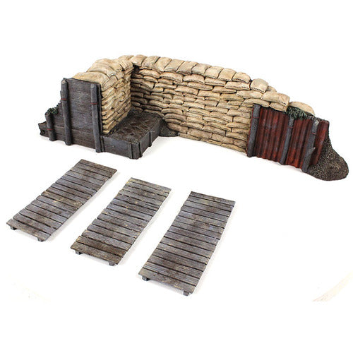 Scenic WWI/WWII Trench Section with Duckboards for toy soldier army men.