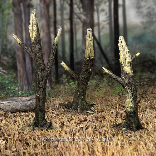 Collectible scenic Storm and War Torn Tree Set. Seen in a forest.
