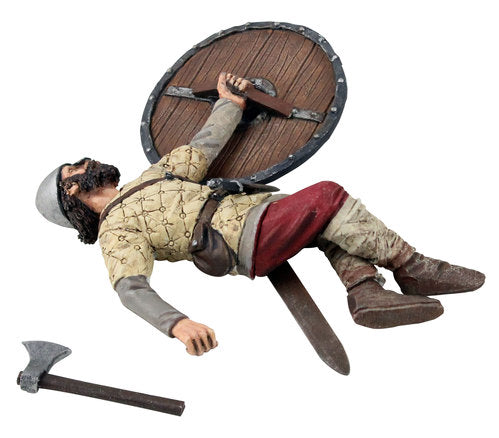 Collectible toy soldier miniature Morton Saxon Dead. Soldier laying on ground.