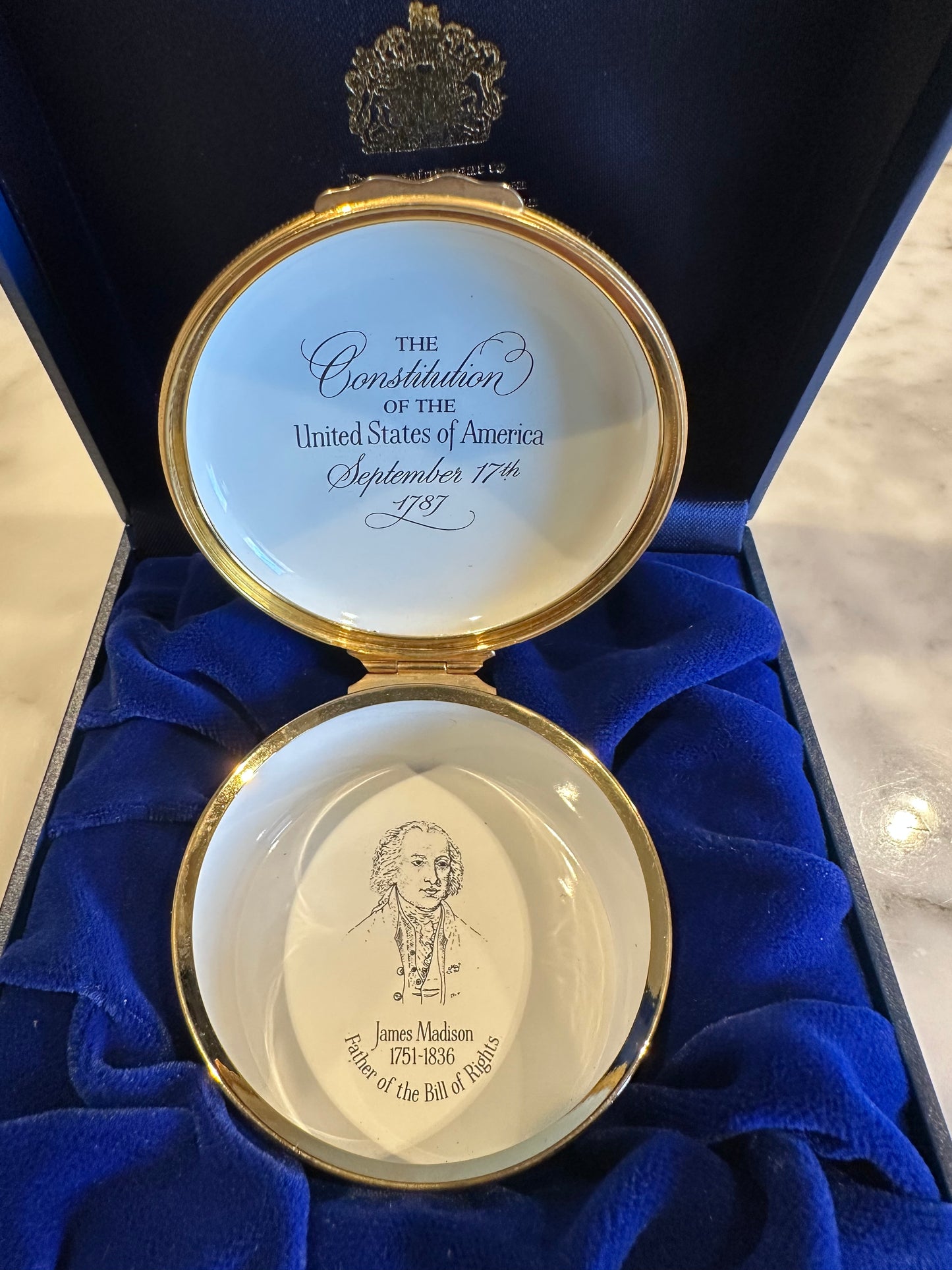 Halcyon Days Enamel Box – The Constitution of the United States