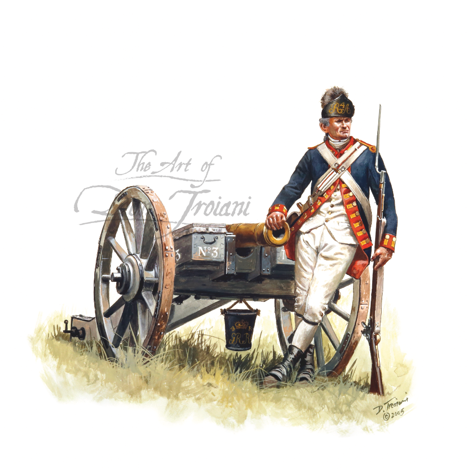 Artistic depiction of a soldier with a cannon,.