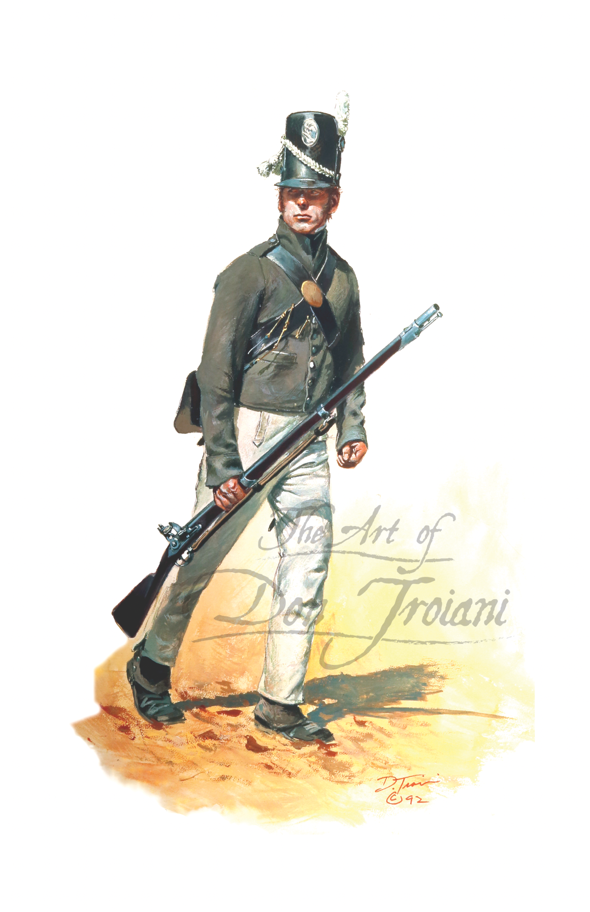 U.S. Infantry Regular,. Illustration of a soldier in uniform holding a rifle.