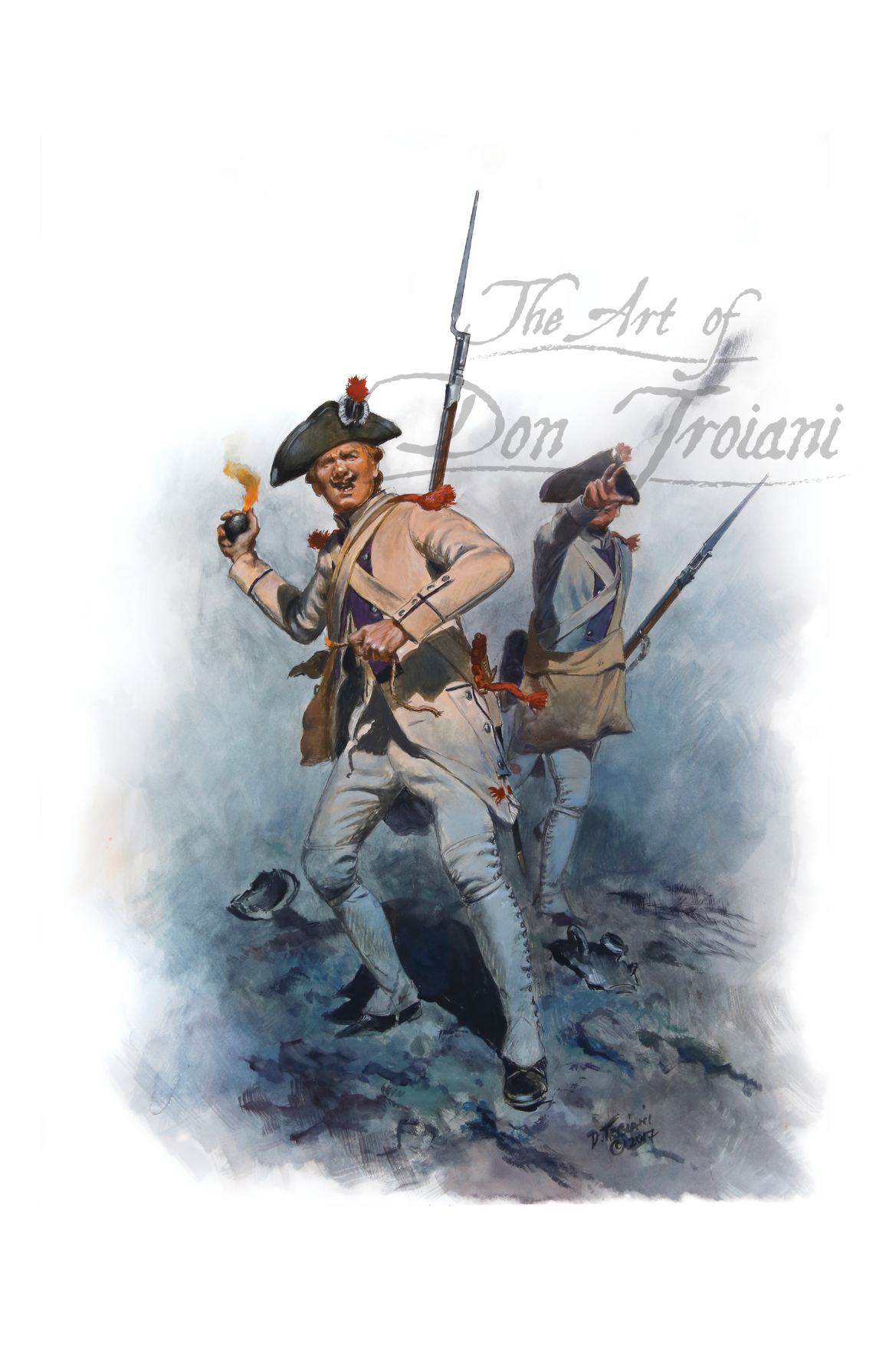 Grenadiers of the French Gâtinais Regiment. Artistic depiction of two soldiers in colonial attire.