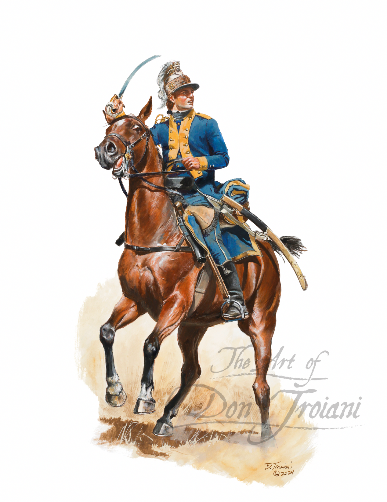 Armand's 1st Partizan. Artistic depiction of a soldier on horseback with a sword.