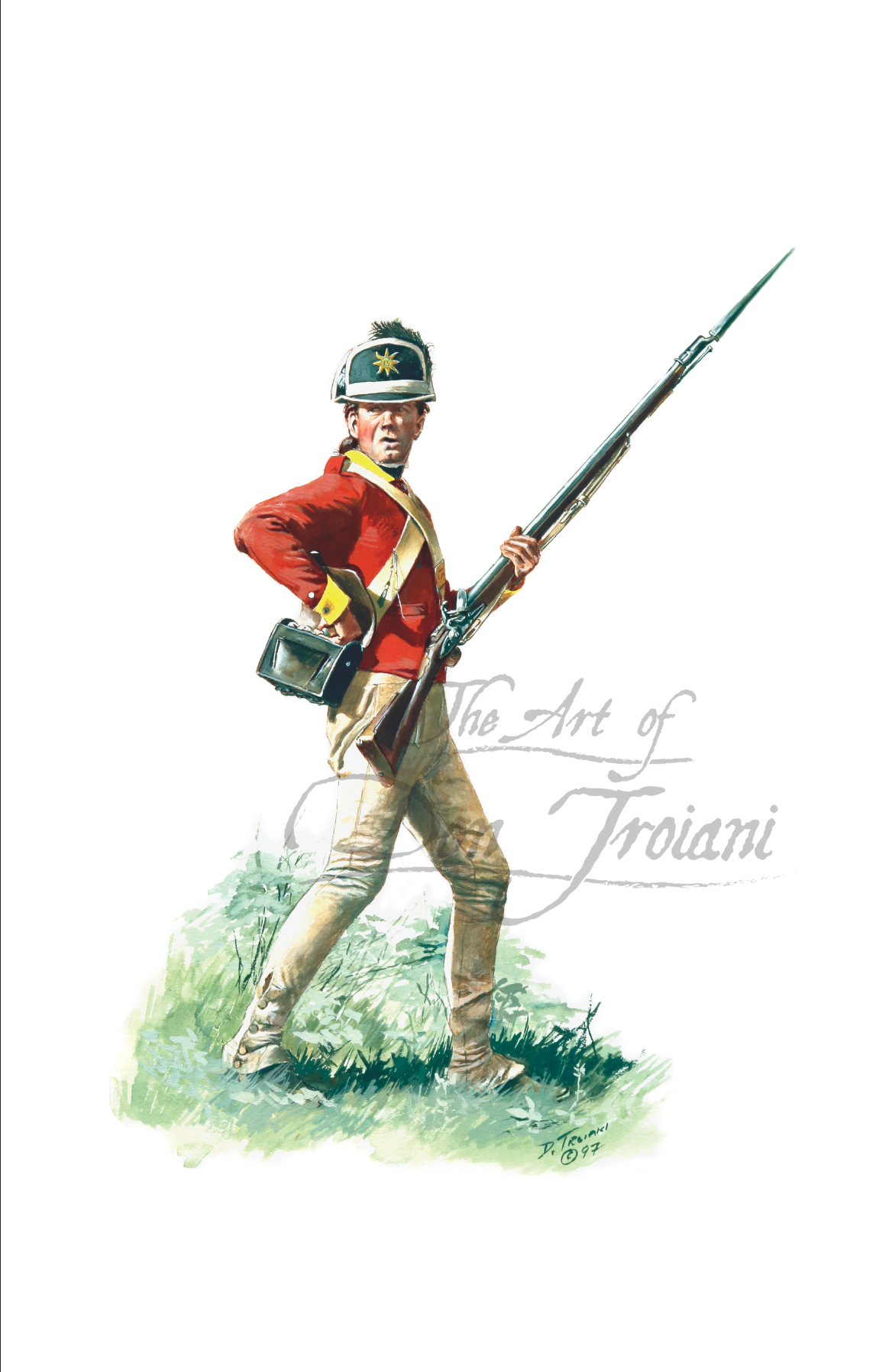 British 15th Regiment of Foot Artistic depiction of a soldier in historical uniform with a rifle.