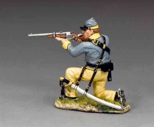 Toy soldier in Civil War uniform with rifle on a gray background