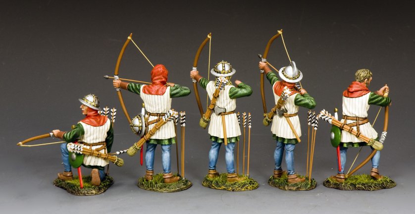 King & Country English longbowmen archer set 1/30 scale medieval toy soldiers MK-S07 archers firing bows