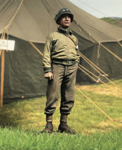 Toy soldier army men U.S. Lieutenant General Omar Bradley.He is by a tent.