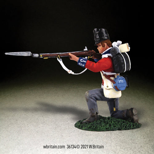 Collectible toy soldier miniature British 1st Foot Guard Battalion Company Kneeling Firing.