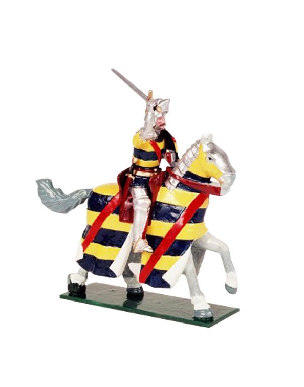 Collectible toy soldier miniature army men. Knight on horseback.