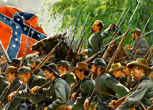 Don Troiani wall art print General JB Gordon at Gettysburg. Soldiers advancing.