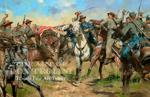 Don Troiani wall art print Captain Walter Newhall. Soldiers on horseback.