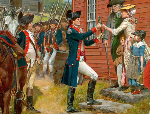 Don Troiani wall art print Answering Liberty's Call. Woman in white dress.