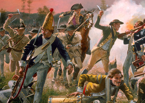 Close up view of Don Troiani wall art print Breymann's Redoubt, Battle of Saratoga 1777.