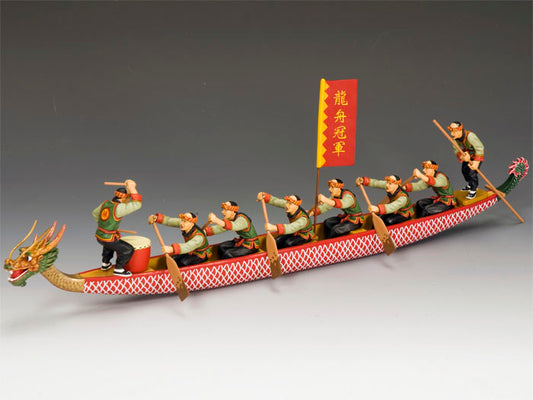 Collectible toy soldier miniature army men soldier figurine in a boat.