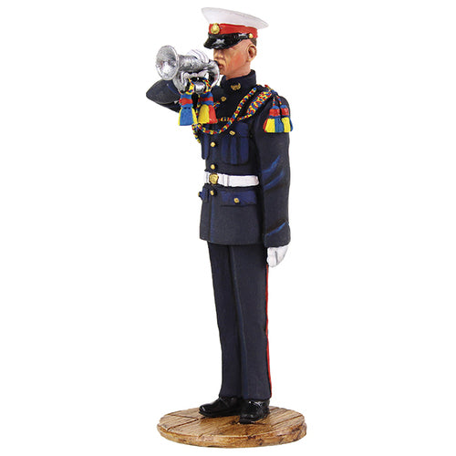 Collectible toy soldier miniature British Royal Marine Bugler.