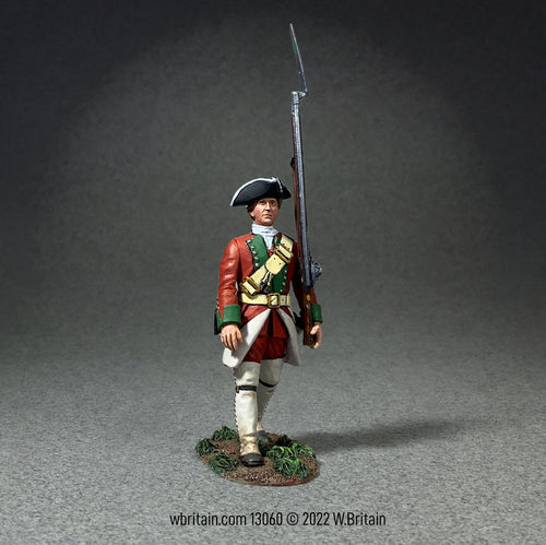 Collectible toy soldier miniature British Gooch's Marine with musket and bayonet.