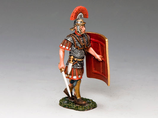 King & Country ROM004 Roman Centurion 1/30 scale matte figure with red shield and transverse crest
