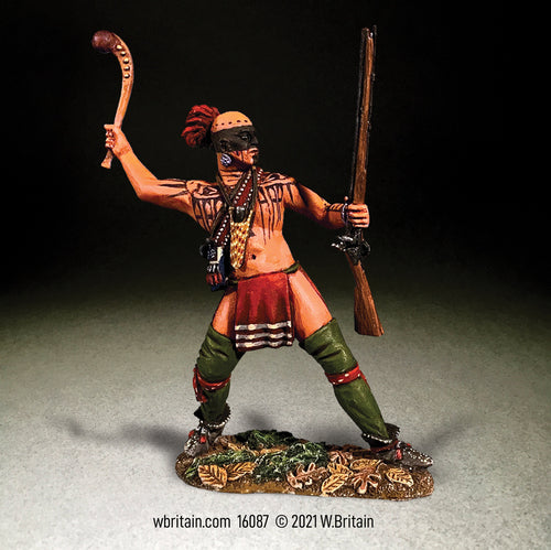 Collectible toy soldier army men Native Warrior Attacking with War Club.