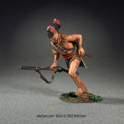 Collectible toy soldier miniature army men Native American Warrior Running Barefoot