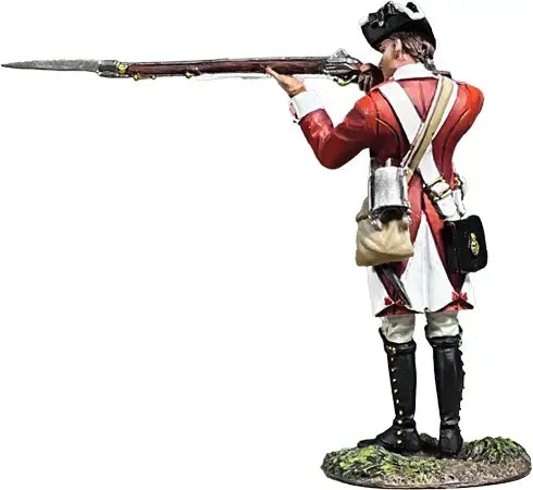 Rear view of Collectible toy soldier miniature army men figurine British 43rd Reg. of Foot Standing Firing.