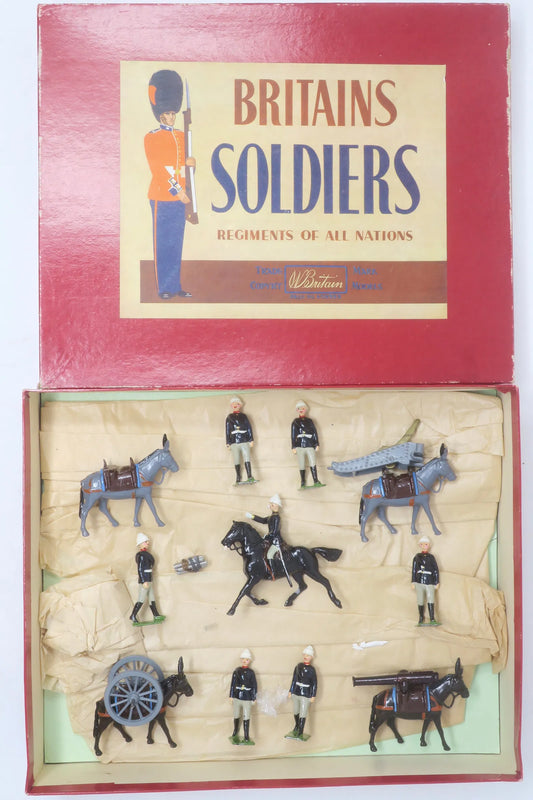 Collectible toy soldier miniature army men Mountain artillery box with soldiers.