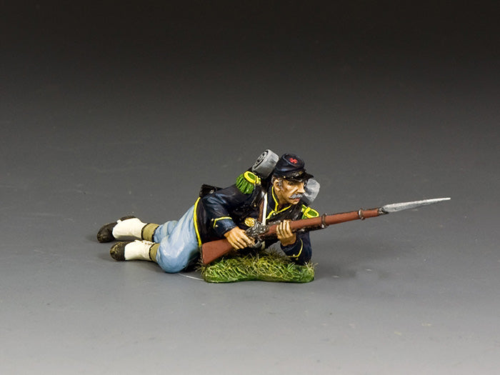 Toy soldier figure of a Civil War era soldier on a gray background