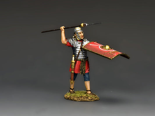 Collectible toy soldier miniature army men Standing Roman Legion Throwing Pilum.