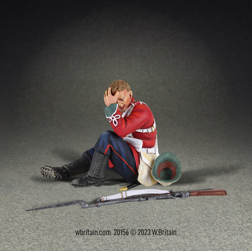 Collectible toy soldier miniature British 24th Foot Seated Wounded.