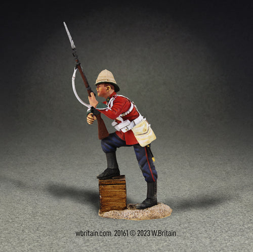 Collectible toy soldier miniature British 34th Foot with Foot on Biscuit Box.