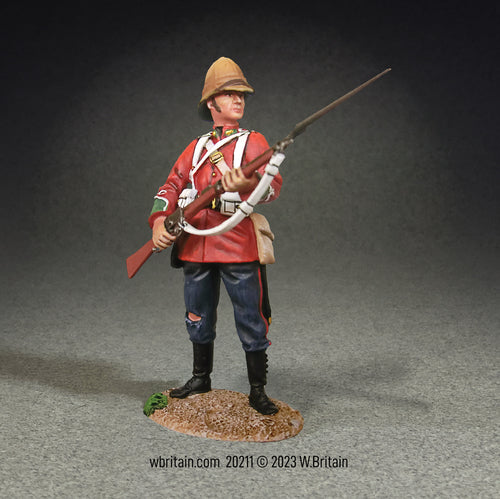 Collectible toy soldier miniature British 24th Foot Standing Alert.