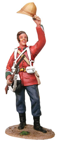 Collectible toy soldier miniature army men figurine British 24th Foot Cheering.