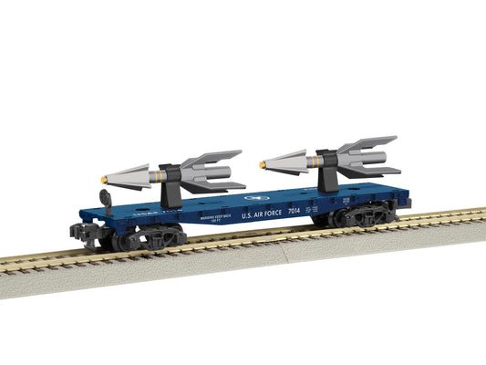 Lionel model train rail car O scale USAF Missile Flatcar #7014.