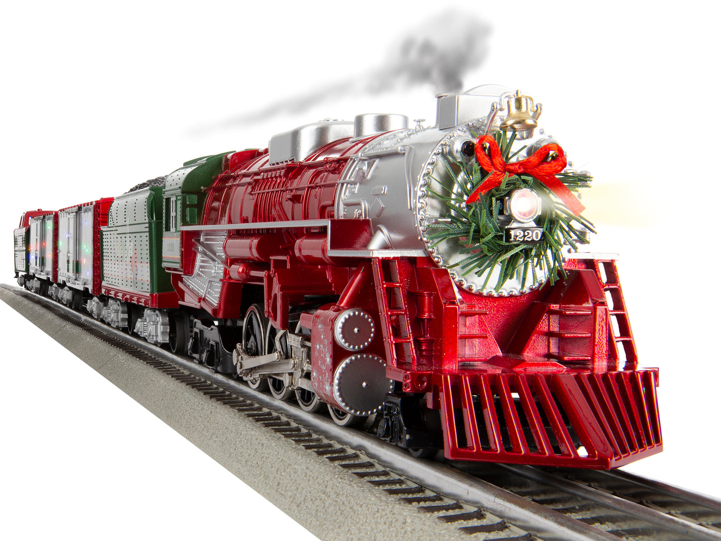 Lionel model train set Christmas Light Express LionChief. The locomotive. O scale.