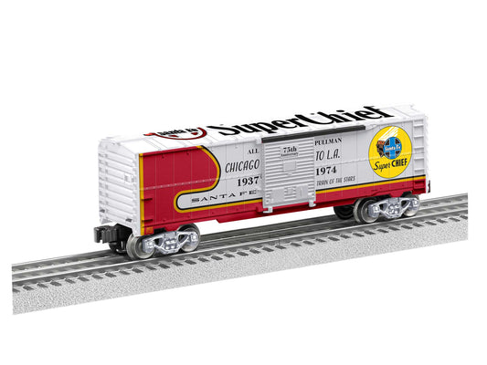 Lionel model train rail car O scale Santa Fe Super Chief.