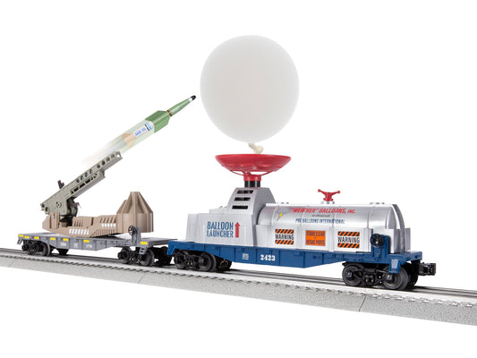 Lionel model train rail car Weather Balloon Defense 2 Pack.
