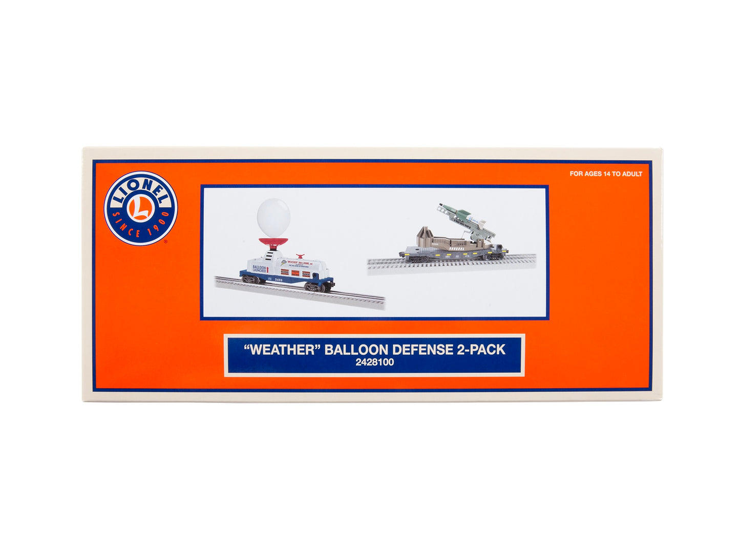 Packaging for Lionel model train rail car Weather Balloon Defense 2 Pack.