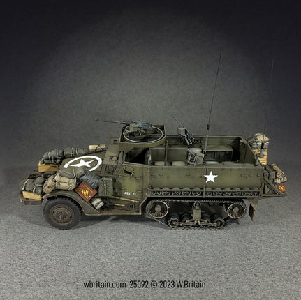 Collectible toy soldier vehicle M3A1 Half-track 9th Armored 27th Infantry.