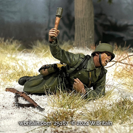 German Grenadier Throwing Grenade