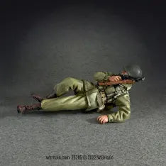 Collectible toy soldier miniature army men figurine Officer prone.