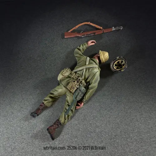 Collectible toy soldier miniature army men casualty.