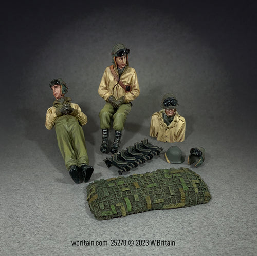 This is toy soldier army men set U.S. Tankers and Accessories Set.