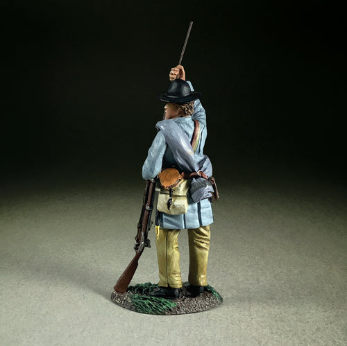 Rear view of Toy soldier Confederate Standing Ramming in Frock Coat No.1.