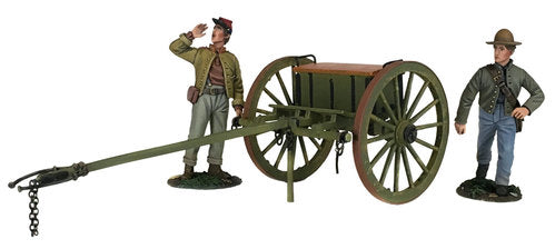 Toy soldier miniature army men Confederate Light Artillery Limber With Two Man Crew.